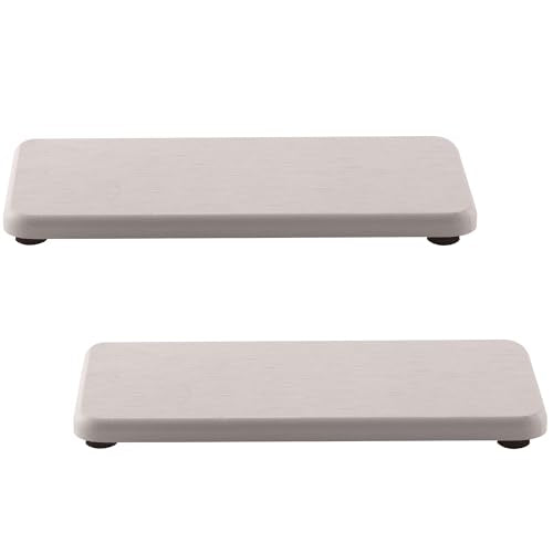 2Pcs Stone Soap Trays Water Absorbing Diatomite Coaster (White / 7.1" x 3.5")