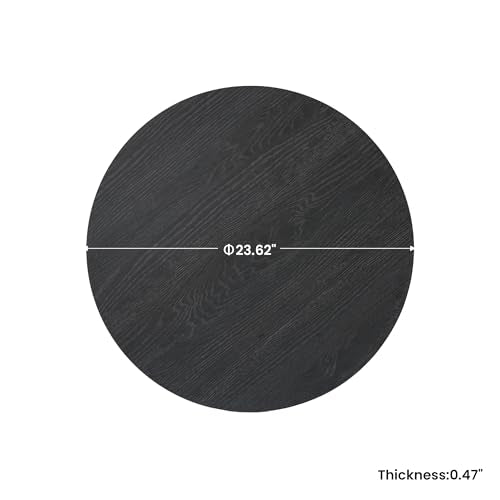 23.6" Sintered Stone Lazy Susan for Table Top (Black Wood / 60CM)