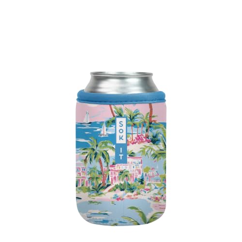 CanSok Sleeve for Beer & Soda Insulated Neoprene Cover (Beachside Bliss / 12oz Can Sleeve)