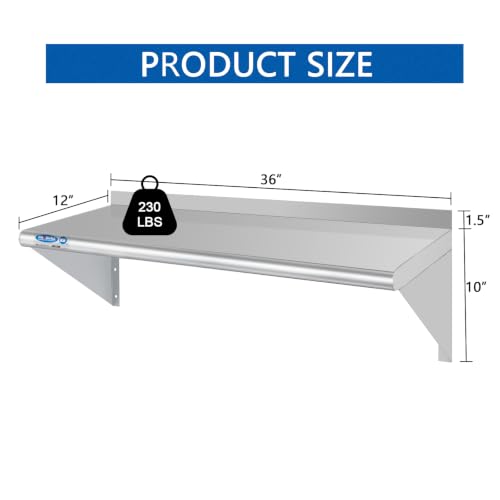 HARDURA Stainless Steel Shelf 12" x 36" (12"X36")