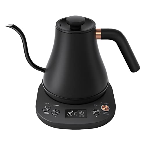 Electric Kettle Gooseneck Pour Over Kettle ±1℉ Temperature Control Quick Heating Water Boiler for Coffee & Tea & Formula Auto Shut Off Tea Kettle 1200 Watt (Matt Black)