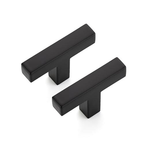 Matte Black Cabinet Handles Solid Cabinet Pulls Single Hole 30 Pack (Black / Single Hole)