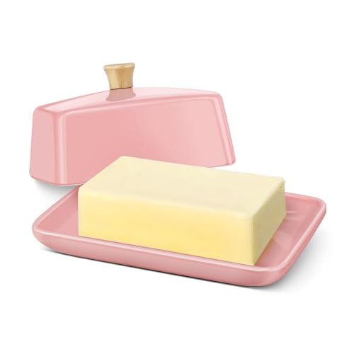 Extra Large Ceramic Butter Dish with Lid (Pink / Extra Large)