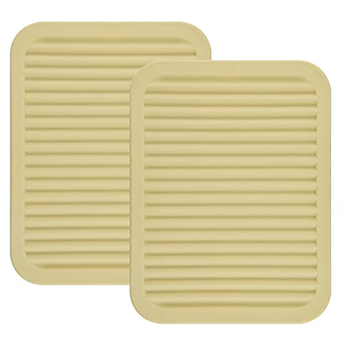 Beige Silicone Trivets Mats for Hot Dishes and Hot Pots (2 Count)