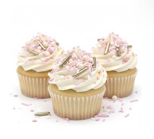 Sprinkles Edible Cake and Cupcake Sprinkles with Assorted Shapes and Sizes for Parties (Pink Princess)