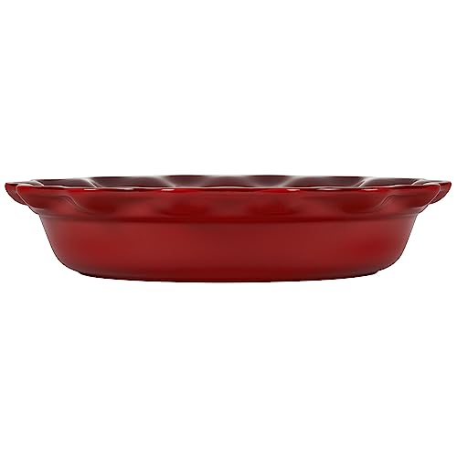 Stoneware Heritage Fluted Pie Dish (Cerise)