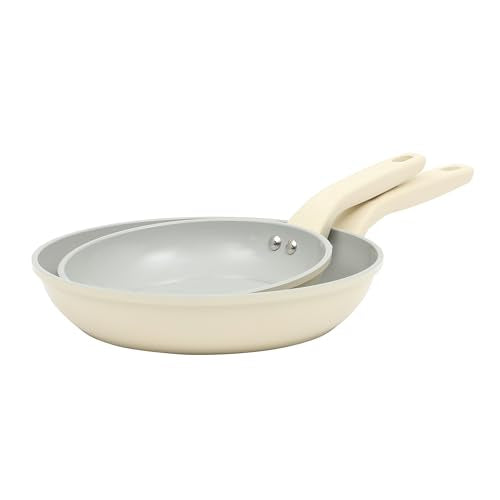 Barnsdall 2 Piece 8 & 10 Inch Aluminum Fry Pan Cookware Non (8 & 10 Inches / Linen)