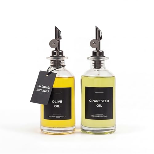 Oil Dispenser for Kitchen (11.8 fl oz (2-Pack) / Black)