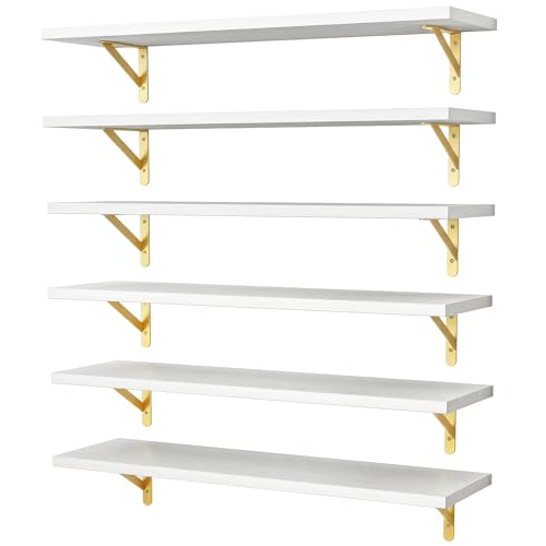 23.6in Floating Shelves for Wall Home Decor (White / 23.6 x 6.1 x 0.59 inches)