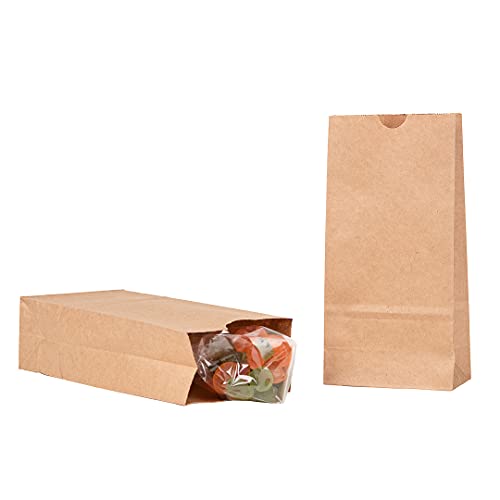 Bag Tek 2 LB Disposable Lunch Bags 100 Sturdy Take Out Bags (2 lb / Kraft)