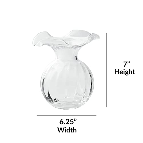Hibiscus Glass Clear Small Fluted Vase (Small / Clear)