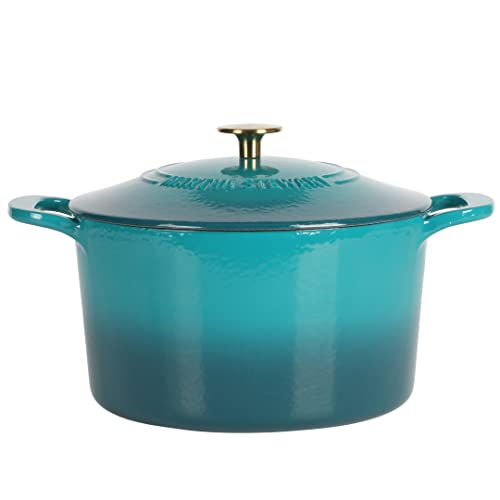 Gatwick 7 Quart Enamel Cast Iron Dutch Oven (Emerald Ombre / 7-Quart)