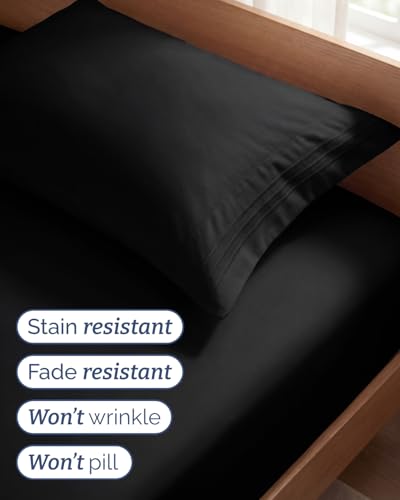 Twin Size 3 Piece Sheet Set (08 - Black / Twin)