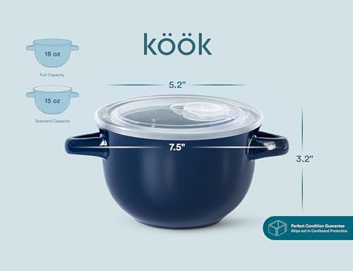 French Onion Soup Crocks with Lids & Handles (Blue)
