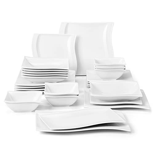 Plates and Bowls Sets (26 Piece(Service for 6) / Ivory White)