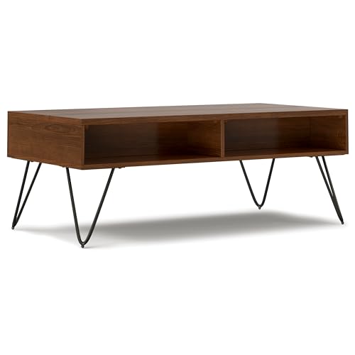 Hunter 48" Wide Walnut Veneer and Metal Coffee Table in Brown (Lift Top Coffee Table / 48 inch / Walnut Veneer)