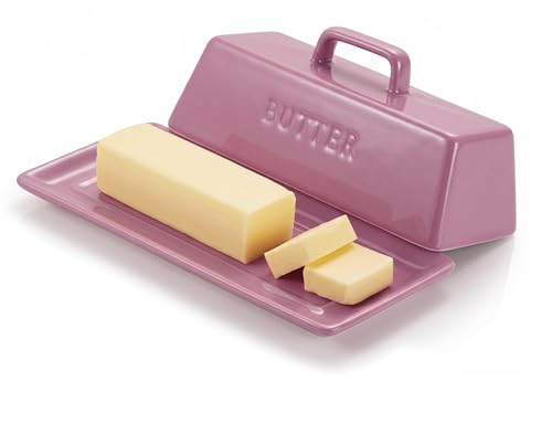 Ceramic Butter Dish with Lid (Dusty Rose)