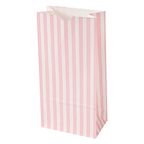 Pink And White Stripe Paper Bag (2 lb / Pink & White)