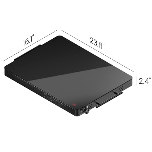 Electric Warming Tray with Adjustable Temperature Control (Black)