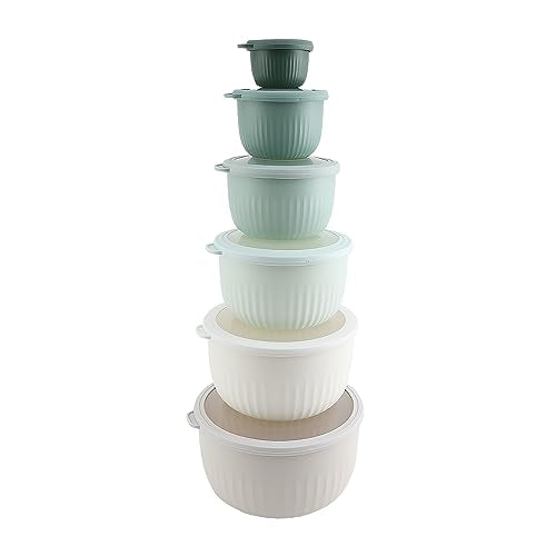 Prep Bowls with Lids (Green / 12 Piece Set - Deep Bowls)