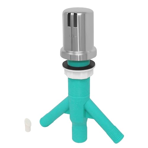 Dual Air Gap with Brushed Stainless Steel Brass Cap for Double Drawer or Two Separate Dishwashers with Skirted Cap and Extra Long Thread for Thick or Thin Countertops (AG200-404)