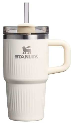 Quencher H2.0 Tumbler with Handle and Straw 20 oz (20 Ounces / Fluted Cream Gloss)