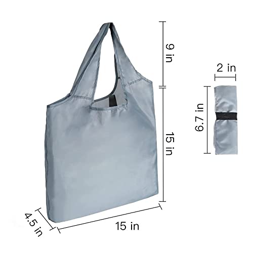 15x4.5x15 Inch Grey Reusable Shopping Bags with Handles (Grey)