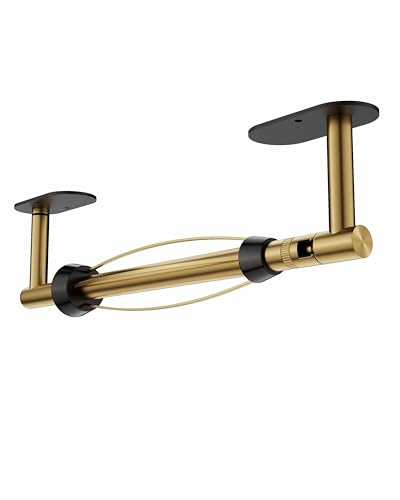 Paper Towel Holder Under Cabinet with Damping No Drill (Black&gold / One Hand Tear Holder)