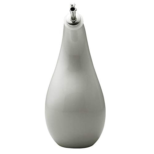 Ceramic Olive Oil Dispenser Bottle for EVOO Oil and Vinegar (Sea Salt Gray / 24 Ounces)
