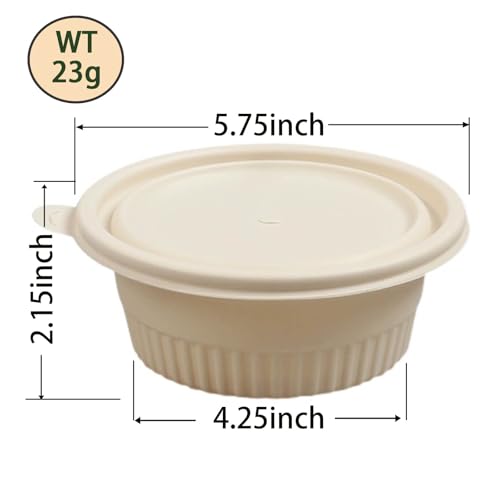 30 Pack 16 ounce Round Disposable Biodegradable containers (30 Pack 16 oz Round Containers)