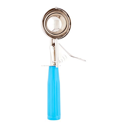 Bundle: 2.75/3.25/3.75 oz Portion Control Ice Cream Scoops, Trigger Release Dishers (Blue, Green, Ivory Handles) for Cookie Dough, Baking, Cupcake Batter (Bundle of (3.25 oz, 2.75 oz, 3.75 oz))