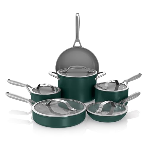 Ceramic Pro 11Piece Cookware Set (11-piece / Green)