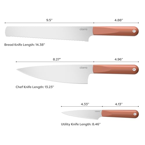 Professional Kitchen Knife Set 4 PCS (Orange)