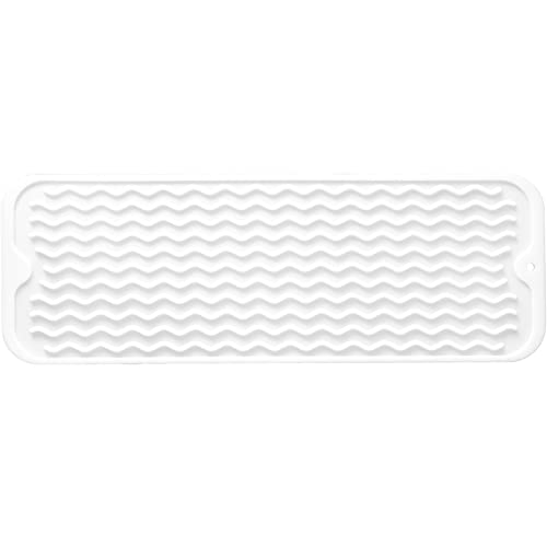 Silicone Dish Drying Mat for Multiple Usage (White / 17"L x 6"W)