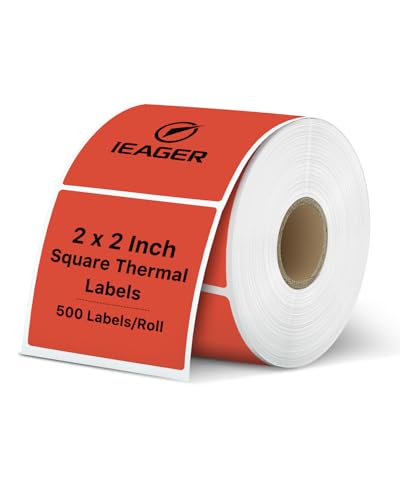 2"x2" Red Square Thermal Labels