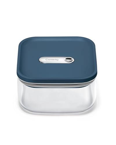1 qt Glass Airtight Food Storage Container with Lid (Navy / 1qt Container)