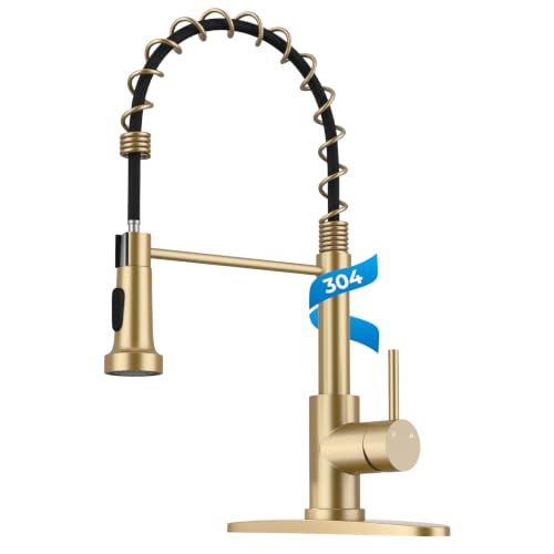 Utility Sink Faucet with Sprayer (Gold)