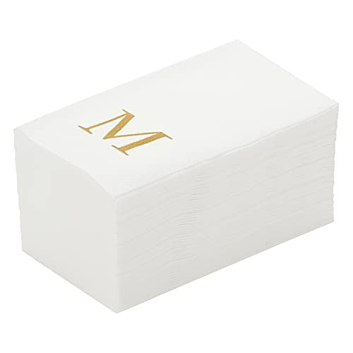 Paper Rectangle Gold Letter M Linen (Gold / 2000 Count / M)