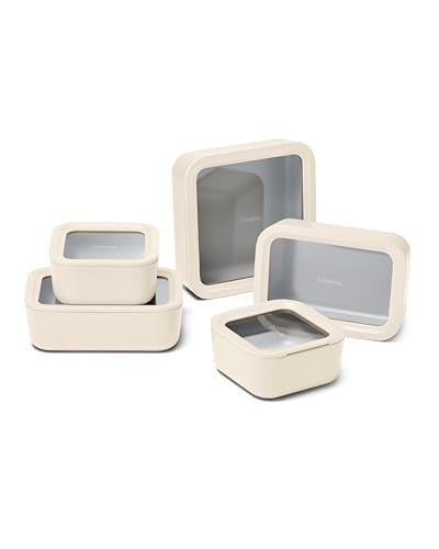 13 Piece Glass Food Storage Container Set (Cream / Food Storage Set (13x))