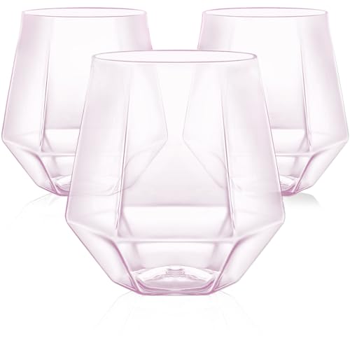 40 Pack Plastic Wine Glasses (Pink-40 Pack / no)