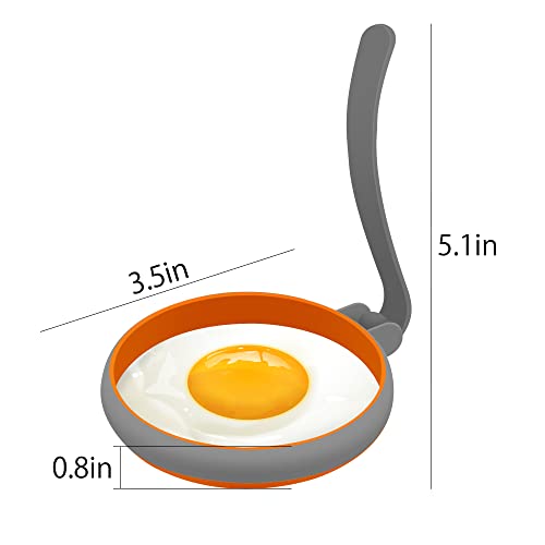 Silicone Egg Rings for Frying Egg (4Pcs Round / Gray)