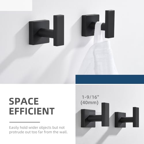 Bathroom Towel Hooks (Matte Black)