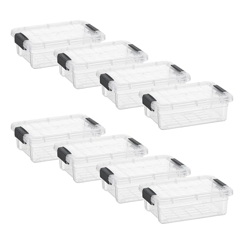 Clear Storage Boxes with Lids (1.27 Quart)