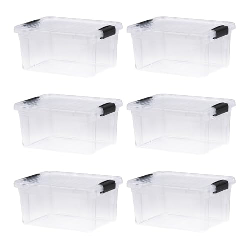 6.6 Quart Clear Plastic Storage Boxes with Lids (6.6 Quart)