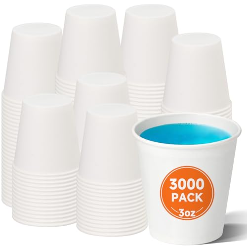 3000 Pack 3 oz Bathroom Paper Cups for Mouthwash (White / 3 oz)