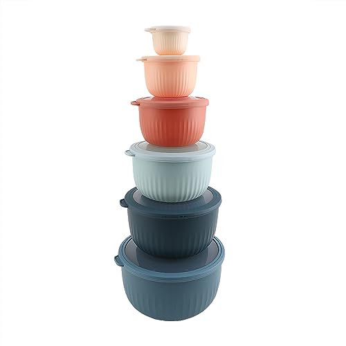 Prep Bowls with Lids (Multicolor / 12 Piece Set - Deep Bowls)