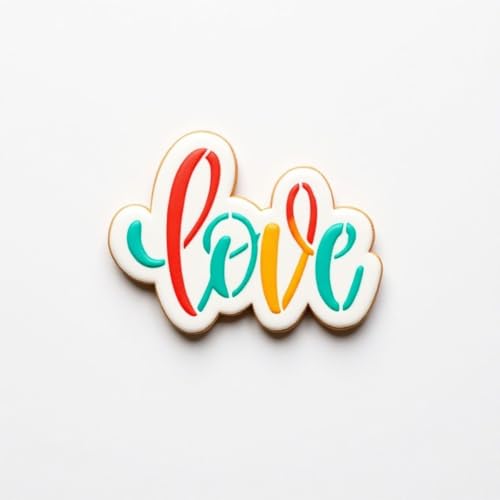 Cookie Cutter and Stencil Bundle Royal Icing Cookies Stencils Paint Your Own Biscuit Bakery Starter Kits Royal Icing Fondant Cutters Birthday Wedding Holiday Cookies Painting Coloring Pages Comb (Love)