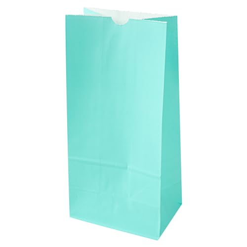 Bakery Bags 100 Pack of 6.1 x 4 x 11.8 Inches Grease (8 lb / Turquoise)
