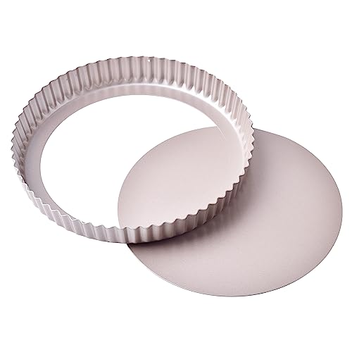 11 Inch Round Tart Pan with Loose Removable Bottom (11" Round (Champagne Gold))
