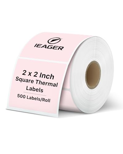 2"x2" Pink Square Thermal Labels